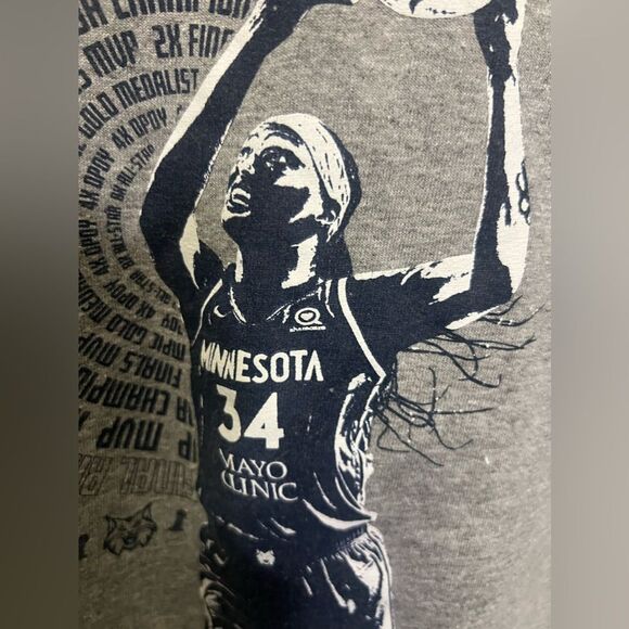 Minnesota Lynx Sylvia Fowles 34 Tshirt Mens L Gray WNBA - Picture 7 of 12
